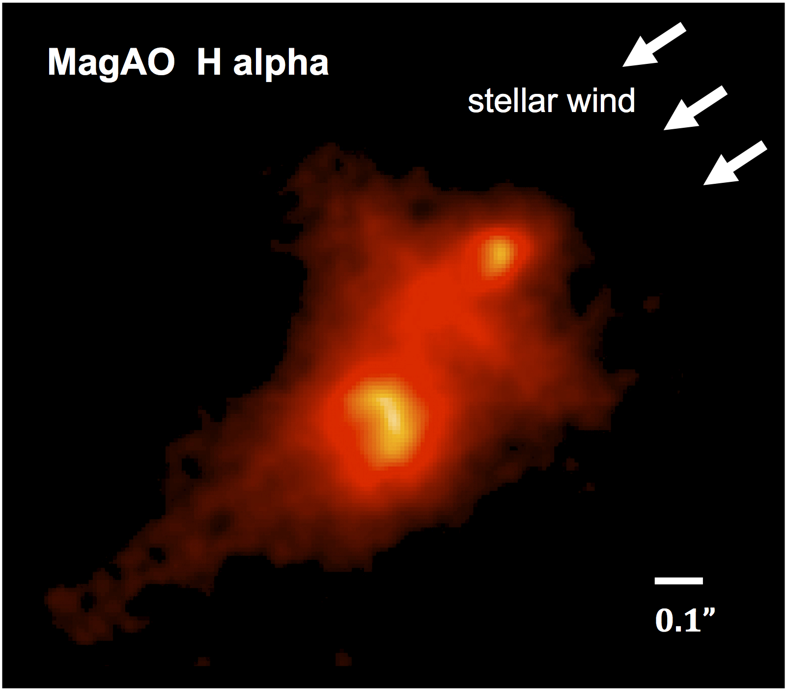 High Resolution H alpha Images of the Binary Low-mass Proplyd LV 1 with the Magellan AO System