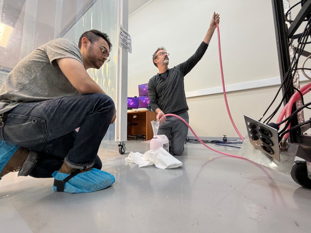 Jared offering tribute to the tube gods and hose clamp goddesses to ensure a leak-free run