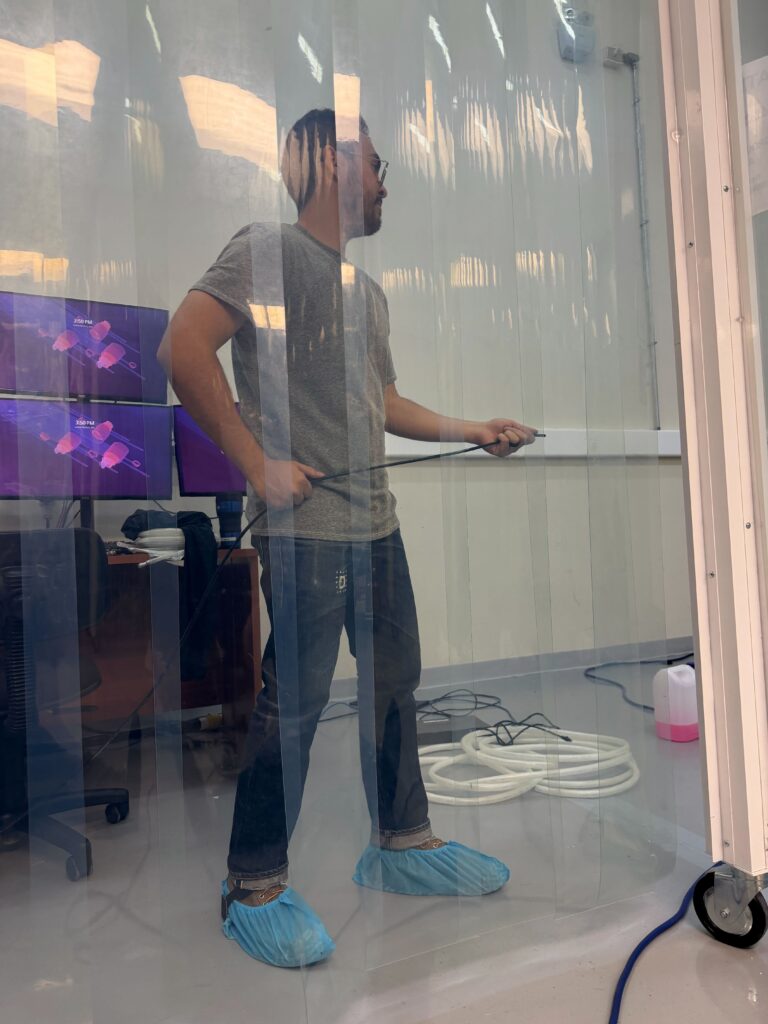 it's warm. wanna have a water fight? I call the clean room air hose. i'll win.